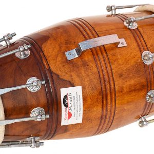 Made in India Dholki Music Instrument Satnam Traditional 16-Inches Bolt Tuned Handmade Mango Wood Dholak Drum Mango Wood Dholak Instrument 