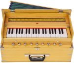 Safri Harmonium- 3½ Octave By Kaayna Musicals-Portable, Traveler, Baja, 9 Stops- 4 Drone, Bass/Male Reeds, Teak Color, Gig Bag, Tuning: 440Hz, For Yoga, Bhajan, Kirtan, Mantra, Vocal - Image 4