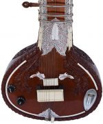 Sitar- Ravi Shankar Style- 7 Main String, 12 to 13 Sympathetic Strings, Tun Wood, Flat Back, Traveler Model, Gig Bag, Extra Strings, Few Mizrabs, With Pick-Up Easy To Connect with Guitar Amplifier - Image 7