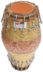 Designer Khol Drums -Brass & Copper-Bolt Tuned, Special Hand Made Skin, Double Color, Gig Bag, Nice Sound, For Bhajan, Rama, Krishna, Kirtan, Mantra, Dance & Music, etc. - Image 4