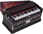 Harmonium Pro Grade By Kaayna Musicals, 11 Stops- 6 Main, 5 Drone, 3½ Octaves, Mahogany Colour, Coupler, Gig Bag – 440 Hz. Best for Yoga, Bhajan, Kirtan, Shruti, Mantra, Meditation, Chant, Vocal