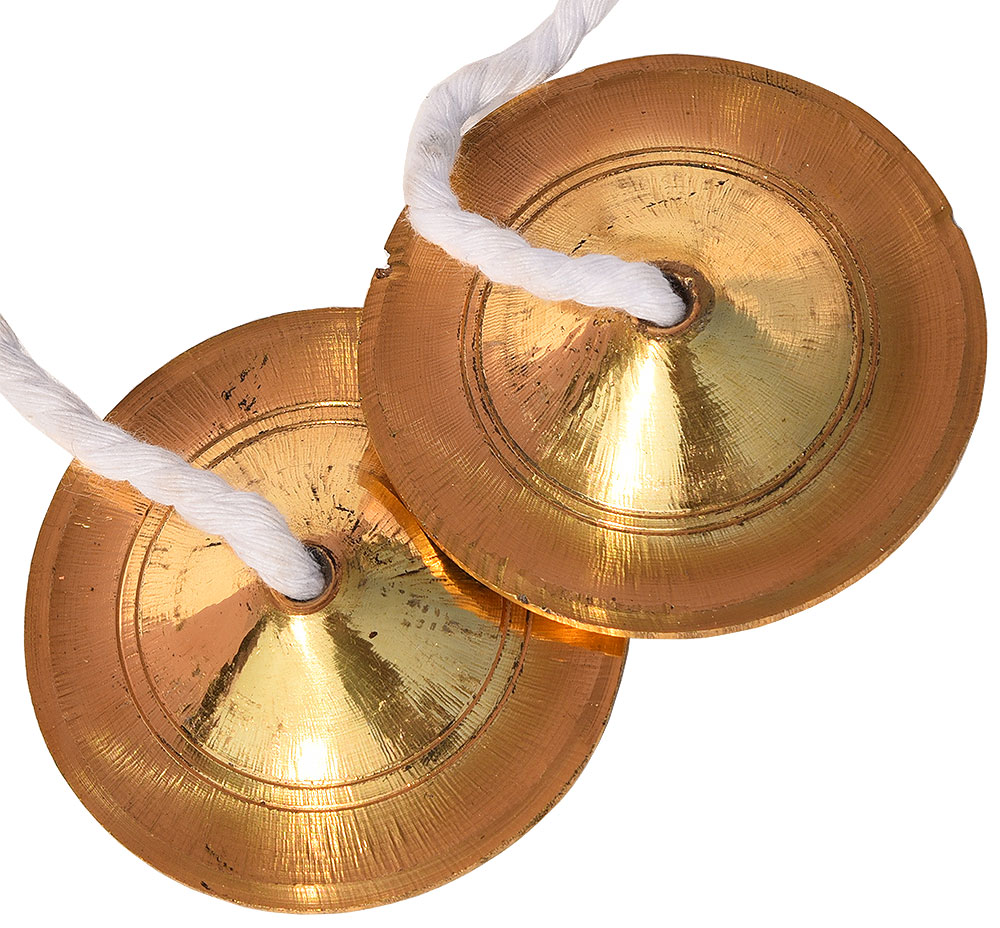 ASHIRWAD Pure Brass Manjeera Hand Cymbals Jhaanj Arati Sankirtan Song Puja Vraja Vrindavan Krishna Devotion Worship Scale-02 
