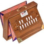 Shruti Box Teak Wood Size (16" X 12" X 3") Inches- Golden Special- 440 Hz, Gig Bag, Natural Color, Key- C To C (Lower Tone), Surpeti, Yoga, Bhajan, Kirtan, Mantra, Drone, Vocal