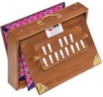 Shruti Box Teak Wood Size (16″ X 12″ X 3″) Inches- Golden Special- 440 Hz, Gig Bag, Natural Color, Key- C To C (Lower Tone), Surpeti, Yoga, Bhajan, Kirtan, Mantra, Drone, Vocal