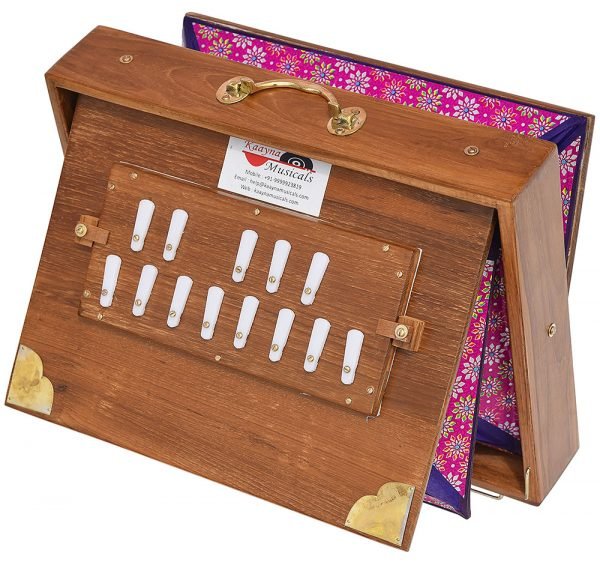 Shruti Box Teak Wood Size (16″ X 12″ X 3″) Inches- Golden Special- 440 Hz, Gig Bag, Natural Color, Key- C To C (Lower Tone), Surpeti, Yoga, Bhajan, Kirtan, Mantra, Drone, Vocal - Image 10