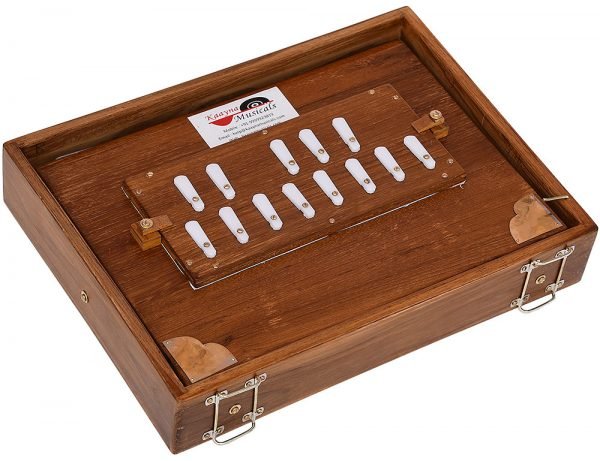 Shruti Box Teak Wood Size (16″ X 12″ X 3″) Inches- Golden Special- 440 Hz, Gig Bag, Natural Color, Key- C To C (Lower Tone), Surpeti, Yoga, Bhajan, Kirtan, Mantra, Drone, Vocal - Image 14