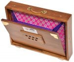 Shruti Box Teak Wood Size (16″ X 12″ X 3″) Inches- Golden Special- 440 Hz, Gig Bag, Natural Color, Key- C To C (Lower Tone), Surpeti, Yoga, Bhajan, Kirtan, Mantra, Drone, Vocal - Image 8