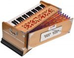 OM Harmonium Pro Grade By Kaayna Musicals, 9 Stops- 5 Main, 4 Drone, 3½ Octaves, Teak Colour, Coupler, Gig Bag - 440 Hz. Best for Yoga, Bhajan, Kirtan, Shruti, Mantra, Meditation, Chant, Vocal - Image 13