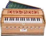 OM Harmonium Pro Grade By Kaayna Musicals, 9 Stops- 5 Main, 4 Drone, 3½ Octaves, Teak Colour, Coupler, Gig Bag - 440 Hz. For Yoga, Bhajan, Kirtan, Shruti, Mantra, Meditation, Chant, Vocal - Image 4