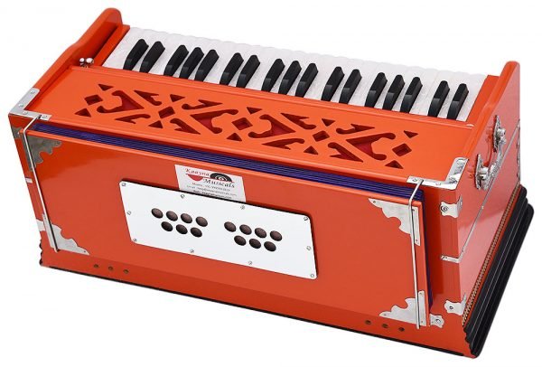Harmonium Pro Grade By Kaayna Musicals, 9 Stops- 5 Main, 4 Drone, 3½ Octaves, Pastel Orange Colour, Coupler, Gig Bag - 440 Hz- For Yoga, Bhajan, Kirtan, Shruti, Mantra, Meditation, Chant, Vocal - Image 15