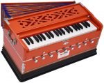 Harmonium Pro Grade By Kaayna Musicals, 9 Stops- 5 Main, 4 Drone, 3½ Octaves, Pastel Orange Colour, Coupler, Gig Bag - 440 Hz- For Yoga, Bhajan, Kirtan, Shruti, Mantra, Meditation, Chant, Vocal