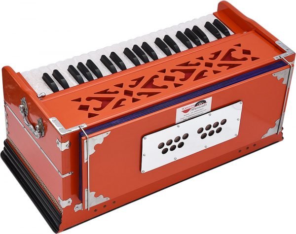 Harmonium Pro Grade By Kaayna Musicals, 9 Stops- 5 Main, 4 Drone, 3½ Octaves, Pastel Orange Colour, Coupler, Gig Bag - 440 Hz- For Yoga, Bhajan, Kirtan, Shruti, Mantra, Meditation, Chant, Vocal - Image 10