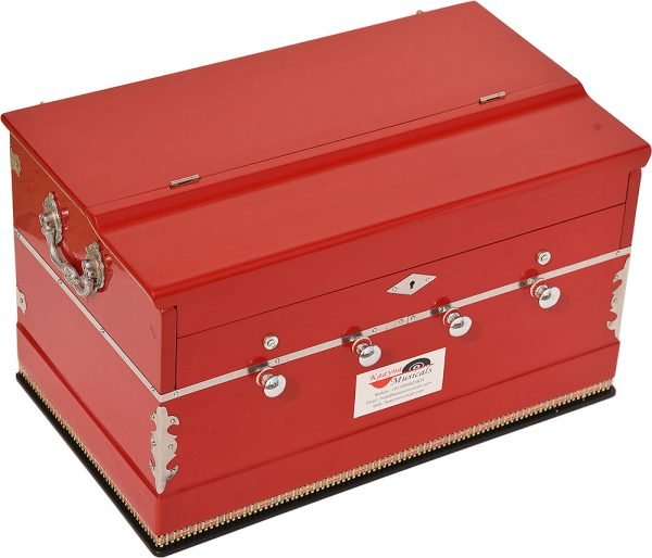 OM Harmonium Mini Magic By Kaayna Musicals, 4 Stops- 2 Main & 2 Drone, 2¾ Octaves, Red Colour, Gig Bag , Bass/Male- 440 Hz, For Yoga, Bhajan, Kirtan, Shruti, Mantra, Meditation, Chant, Vocal - Image 4
