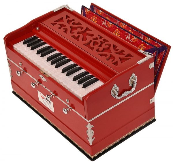 OM Harmonium Mini Magic By Kaayna Musicals, 4 Stops- 2 Main & 2 Drone, 2¾ Octaves, Red Colour, Gig Bag , Bass/Male- 440 Hz, For Yoga, Bhajan, Kirtan, Shruti, Mantra, Meditation, Chant, Vocal - Image 8