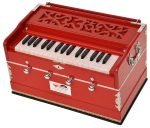 OM Harmonium Mini Magic By Kaayna Musicals, 4 Stops- 2 Main & 2 Drone, 2¾ Octaves, Red Colour, Gig Bag , Bass/Male- 440 Hz, For Yoga, Bhajan, Kirtan, Shruti, Mantra, Meditation, Chant, Vocal - Image 9