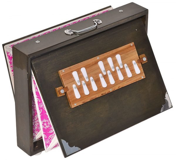 Shruti Box Total Wood- Eco Model- Size (16″ X 12″ X 3″) Inches – 440 Hz, Gig Bag, Oak Finish– C To C Lower Tone Reeds, Surpeti, Yoga, Bhajan, Kirtan, Mantra, Raga, Drone, Chant, Vocal - Image 1