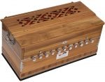 Harmonium Teak Wood By Kaayna Musicals, 11 Stops- 6 Main & 5 Drone, 3½ Octaves, Coupler, Natural Wood Color, Gig Bag, Bass/Male Reed- 440 Hz, Best for Yoga, Bhajan, Kirtan, Shruti, Mantra, Vocal - Image 3