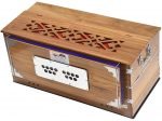 Harmonium Teak Wood By Kaayna Musicals, 11 Stops- 6 Main & 5 Drone, 3½ Octaves, Coupler, Natural Wood Color, Gig Bag, Bass/Male Reed- 440 Hz, Best for Yoga, Bhajan, Kirtan, Shruti, Mantra, Vocal - Image 18