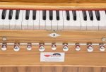 Harmonium Teak Wood By Kaayna Musicals, 11 Stops- 6 Main & 5 Drone, 3½ Octaves, Coupler, Natural Wood Color, Gig Bag, Bass/Male Reed- 440 Hz, Best for Yoga, Bhajan, Kirtan, Shruti, Mantra, Vocal - Image 5