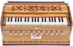 Harmonium Teak Wood By Kaayna Musicals, 11 Stops- 6 Main & 5 Drone, 3½ Octaves, Coupler, Natural Wood Color, Gig Bag, Bass/Male Reed- 440 Hz, Best for Yoga, Bhajan, Kirtan, Shruti, Mantra, Vocal - Image 8
