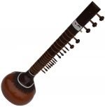 Sitar- Ravi Shankar Style-Full Size, Traditional Guard Tumba- 7 Main Strings, 12 to 13 Sympathetic Strings, Tun Wood, Fibre Hard Case, Extra Strings, Mizrabs to Play - Image 11