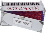 OM Harmonium White Pro Grade By Kaayna Musicals, 9 Stops- 5 Main & 4 Drone, 3½ Octaves, Coupler, Gig Bag, Bass/Male Reed Tuned- 440 Hz, Best for Vocal, Yoga, Bhajan, Kirtan, Shruti, Mantra, Drone - Image 12