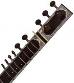 Sitar- Ravi Shankar Style-Full Size, Traditional Guard Tumba- 7 Main Strings, 12 to 13 Sympathetic Strings, Tun Wood, Fibre Hard Case, Extra Strings, Mizrabs to Play - Image 14