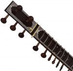 Sitar- Ravi Shankar Style-Full Size, Traditional Guard Tumba- 7 Main Strings, 12 to 13 Sympathetic Strings, Tun Wood, Fibre Hard Case, Extra Strings, Mizrabs to Play - Image 15