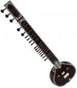 Sitar- Ravi Shankar Style-Full Size, Traditional Guard Tumba- 7 Main Strings, 12 to 13 Sympathetic Strings, Tun Wood, Fibre Hard Case, Extra Strings, Mizrabs to Play - Image 4