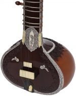 Sitar- Ravi Shankar Style-Full Size, Traditional Guard Tumba- 7 Main Strings, 12 to 13 Sympathetic Strings, Tun Wood, Fibre Hard Case, Extra Strings, Mizrabs to Play - Image 6