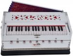 OM Harmonium White Pro Grade By Kaayna Musicals, 9 Stops- 5 Main & 4 Drone, 3½ Octaves, Coupler, Gig Bag, Bass/Male Reed Tuned- 440 Hz, Best for Vocal, Yoga, Bhajan, Kirtan, Shruti, Mantra, Drone - Image 6
