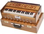 Teak Wood Harmonium- Traveler/Portable/Folding Type By Kaayna Musicals, 9 Stops- 5 Main & 4 Drones, 3½ Octaves, Coupler, Gig Bag, Tuning: 440Hz, Best for Yoga, Bhajan, Kirtan, Mantra, Vocal - Image 7