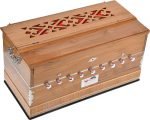 Harmonium Teak Wood Extra Height By Kaayna Musicals- 9 Stops- 5 Main- 4 Drone, 3½ Octaves, Two Set Reed- Bass/Male – 440 Hz, Coupler, Gig Bag. For Yoga, Bhajan, Kirtan, Shruti, Mantra, Chant, Vocal - Image 3