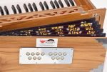 Teak Wood Safri Harmonium- 3½ Octave By Kaayna Musicals-Portable, Traveler, Baja, 9 Stops- 4 Drone, Bass/Male Reeds, Gig Bag, Tuning: 440Hz, For Yoga, Bhajan, Kirtan, Mantra, Vocal - Image 11
