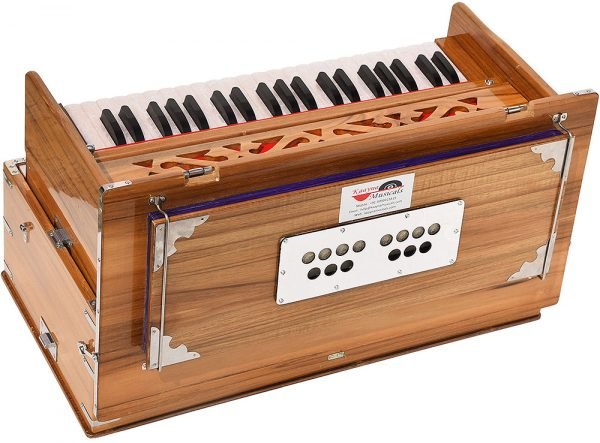 Teak Wood Safri Harmonium- 3½ Octave By Kaayna Musicals-Portable, Traveler, Baja, 9 Stops- 4 Drone, Bass/Male Reeds, Gig Bag, Tuning: 440Hz, For Yoga, Bhajan, Kirtan, Mantra, Vocal - Image 15