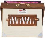 Shruti Box Teak Wood Size (16″ X 12″ X 3″) Inches – 440 Hz, Gig Bag, White Multi Colour, Flower Bellow – C To C Lower Tone Reeds, Surpeti, Yoga, Bhajan, Kirtan, Mantra, Raga, Drone, Chant, Vocal - Image 10