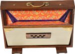 Shruti Box Teak Wood Size (16″ X 12″ X 3″) Inches – 440 Hz, Gig Bag, White Multi Colour, Flower Bellow – C To C Lower Tone Reeds, Surpeti, Yoga, Bhajan, Kirtan, Mantra, Raga, Drone, Chant, Vocal - Image 11
