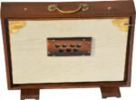 Shruti Box Teak Wood Size (16″ X 12″ X 3″) Inches – 440 Hz, Gig Bag, White Multi Colour, Flower Bellow – C To C Lower Tone Reeds, Surpeti, Yoga, Bhajan, Kirtan, Mantra, Raga, Drone, Chant, Vocal - Image 13