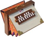 Shruti Box Teak Wood Size (16″ X 12″ X 3″) Inches – 440 Hz, Gig Bag, White Multi Colour, Flower Bellow – C To C Lower Tone Reeds, Surpeti, Yoga, Bhajan, Kirtan, Mantra, Raga, Drone, Chant, Vocal