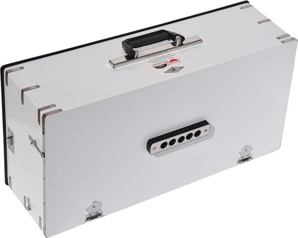 White OM Safri Harmonium- 3½ Octaves By Kaayna Musicals-Portable, Traveler, Baja, 9 Stops- 4 Drone, Bass/Male Reeds, Gig Bag, Tuning: 440Hz, Best for Yoga, Bhajan, Kirtan, Mantra, Vocal - Image 17
