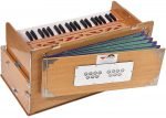 Safri Harmonium- 3½ Octave By Kaayna Musicals-Portable, Traveler, Baja, 9 Stops- 4 Drone, Bass/Male Reeds, Teak Color, Gig Bag, Tuning: 440Hz, For Yoga, Bhajan, Kirtan, Mantra, Vocal - Image 2