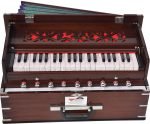 OM Safri Harmonium- 3½ Octave By Kaayna Musicals-Portable, Traveler, Baja, 9 Stops- 4 Drone, Bass/Male Reeds, Walnut Color, Gig Bag, Tuning: 440Hz, For Yoga, Bhajan, Kirtan, Mantra, Vocal - Image 4