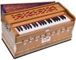 Harmonium Pro Grade By Kaayna Musicals, 9 Stops- 5 Main, 4 Drone, 3½ Octaves, Teak Colour, Flower Bellow, Coupler, Gig Bag – 440 Hz. For Yoga, Bhajan, Kirtan, Shruti, Mantra, Meditation, Chant, Vocal