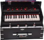 Safri Harmonium- 2¾ Octave By Kaayna Musicals-Portable, Traveler, Baja, 4 Stop (2 Drone), Two Set Reed- Bass/Male, Dark Walnut Color, Gig Bag, Tuning: 440Hz, For Yoga, Bhajan, Kirtan, Mantra, Vocal - Image 4