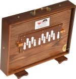 Shruti Box Teak Wood Size (16″ X 12″ X 3″) Inches- Golden Special- 440 Hz, Gig Bag, Natural Color, Key- C To C (Lower Tone), Surpeti, Yoga, Bhajan, Kirtan, Mantra, Drone, Vocal - Image 4