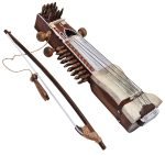 Sarangi-Special Quality-Hand Made Tun Wood- Unique Playing Bow, Gig Bag, Wooden Tuning Key & Sheesham Wood Tuning Pegs for Long life, Comes with Extra String & Rosen, Natural Wood Finish