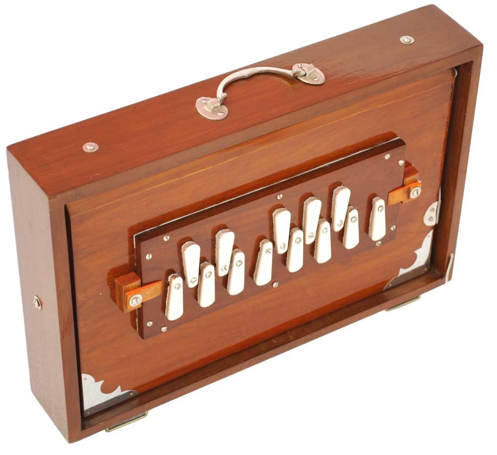 L3 Shruti Box Teak Wood Size (15″ X 10″ X 3″) Inches – Tuned : 440 Hz, Gig Bag, Natural Color, Key – C To C Lower Tone Reeds, Sur Peti, Surpeti, Yoga, Bhajan, Kirtan, Mantra, Drone, Vocal - Image 1