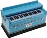 Sky Blue Harmonium Pro Grade By Kaayna Musicals, 9 Stops- 5 Main, 4 Drone, 3½ Octaves, Coupler, Gig Bag – 440 Hz- For Yoga, Bhajan, Kirtan, Shruti, Mantra, Meditation, Chant, Vocal - Image 3