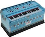 Sky Blue Harmonium Pro Grade By Kaayna Musicals, 9 Stops- 5 Main, 4 Drone, 3½ Octaves, Coupler, Gig Bag – 440 Hz- For Yoga, Bhajan, Kirtan, Shruti, Mantra, Meditation, Chant, Vocal - Image 4