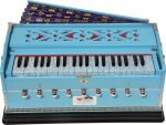 Sky Blue Harmonium Pro Grade By Kaayna Musicals, 9 Stops- 5 Main, 4 Drone, 3½ Octaves, Coupler, Gig Bag – 440 Hz- For Yoga, Bhajan, Kirtan, Shruti, Mantra, Meditation, Chant, Vocal - Image 6